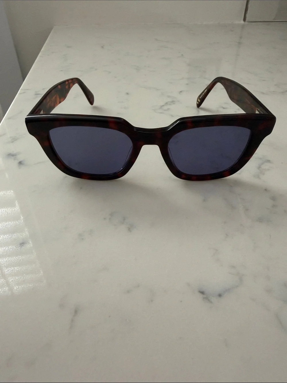Madewell Tortoiseshell Frame Sunglasses with Blue Lenses
